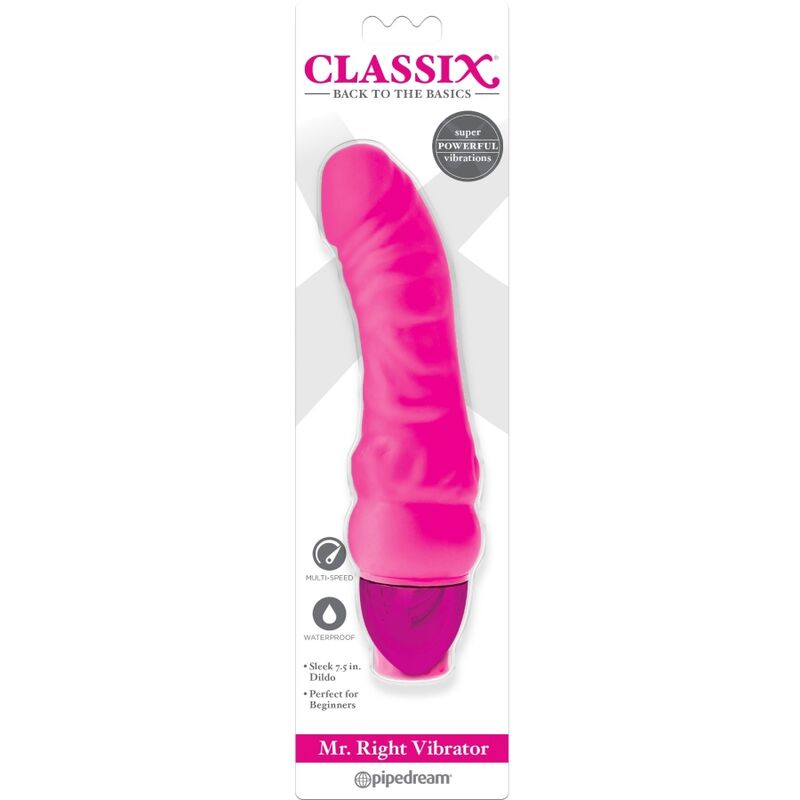 CLASSIX - GODE VIBRANT MR. RIGHT MULTI-VITESSES 15,5 CM ROSE