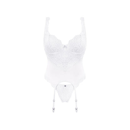 OBSESSIVE - CORSET ET STRING AMOR BLANCO S/M