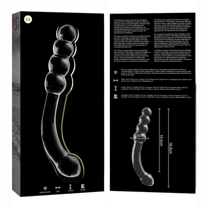 NEBULA SERIES BY IBIZA - MODÈLE 14 GODE EN VERRE BOROSILICATE CLAIR 18.5 CM -O- 3 CM