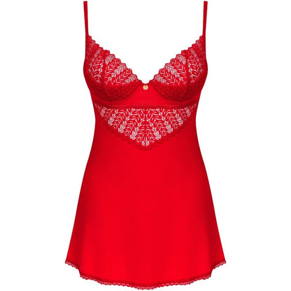 OBSESSIVE - CHEMISE & STRING INGRIDIA ROUGE XS/S