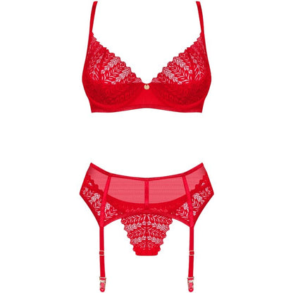 OBSESSIVE - INGRIDIA ENSEMBLE DEUX PIÈCES SANS CROTCHLESS ROUGE XL/XXL