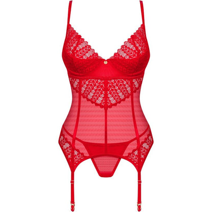 OBSESSIVE - CORSET & STRING INGRIDIA ROUGE XS/S