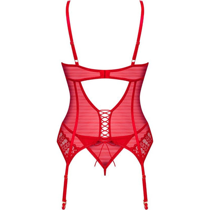 OBSESSIVE - CORSET & STRING INGRIDIA ROUGE XS/S