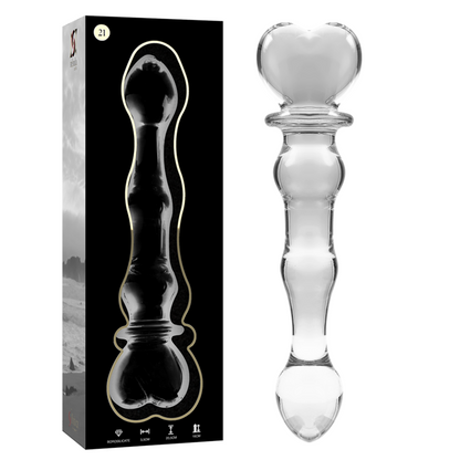 NEBULA SERIES BY IBIZA - MODÈLE 21 GODE EN VERRE BOROSILICATE CLAIR 20.5 CM -O- 3.5 CM