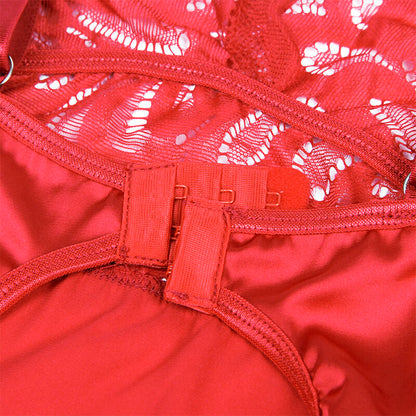 SUBBLIME - BABYDOLL EN SATIN AVEC DENTELLE ROUGE S/M