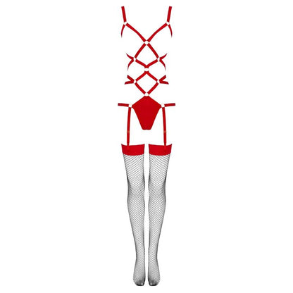 LIVCO CORSETTI FASHION - THIARA LC 20213 ENSEMBLE CORPS + BAS ROUGE S/M