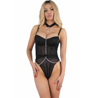 LIVCO CORSETTI FASHION - RUBIKA LC XG079 BODY AVEC RAS DE COU NOIR XL