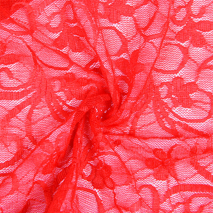 SUBBLIME - 954208 BABYDOLL EN DENTELLE À BRETELLES RÉGLABLES ROUGE S/M