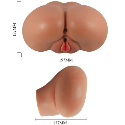 CRAZY BULL - LUNA VIBRATEUR FESSIER AVEC VAGIN ET ANUS RÉALISTES CONTRÔLE DE LA CHAIR À DISTANCE