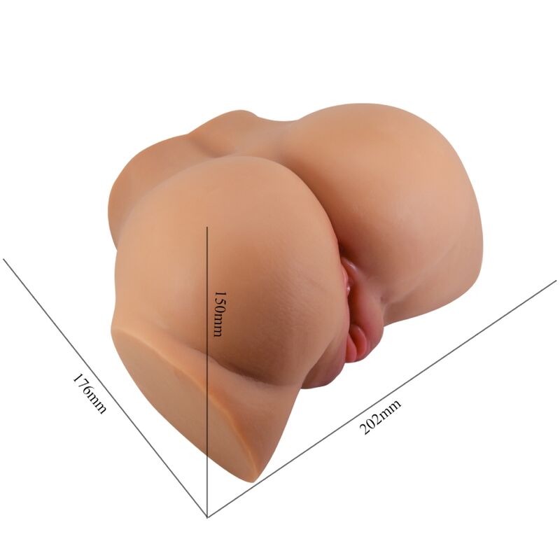 CRAZY BULL - VIBRATEUR EMILIA ASS AVEC VAGIN RÉALISTE ET TÉLÉCOMMANDE DE CHAIR D'ANUS